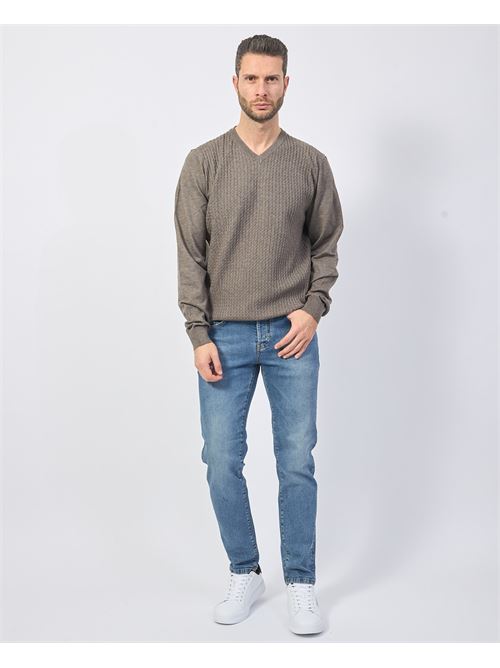 Yes Zee Men's V-Neck Wool Blend Sweater YES ZEE | M812-ZS000842